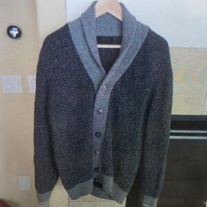 Men's Gray Shawl Collar Sweater